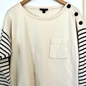 J.Crew Nautical Pullover Top w/ Buttons